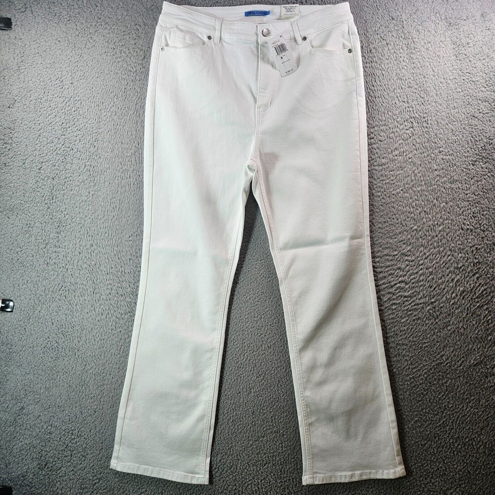 $188 NWT J Mc Laughlin Milburn Jeans Women Size 14 Stretch Bootcut White